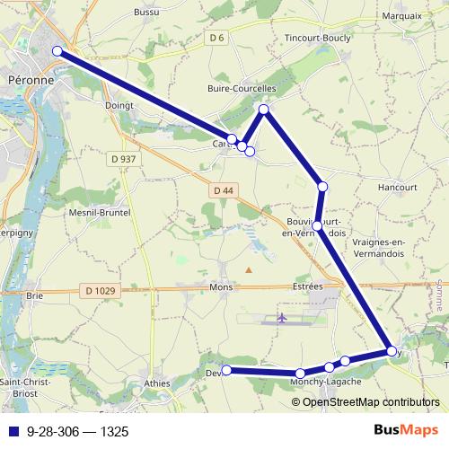 9-28-306 bus Line Map