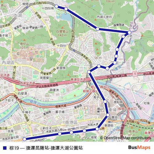 棕19 bus Line Map