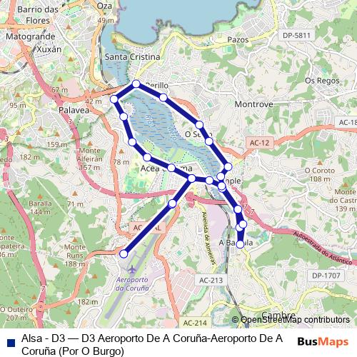 Alsa - D3 bus Line Map