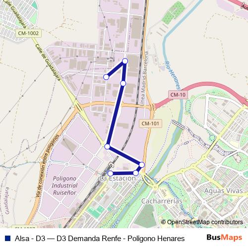 Alsa - D3 bus Line Map