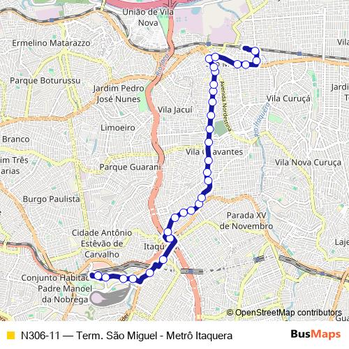 N306-11 bus Line Map