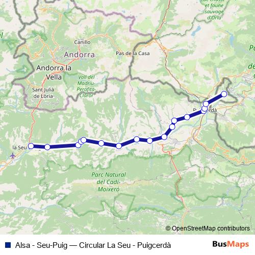 Alsa - Seu-Puig bus Line Map