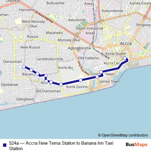524a bus Line Map