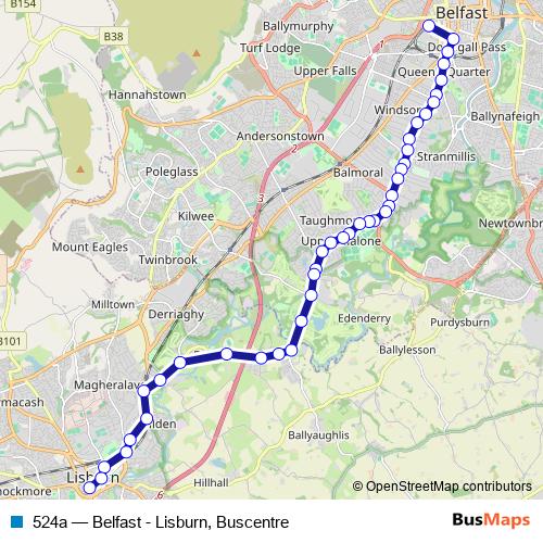 524a bus Line Map