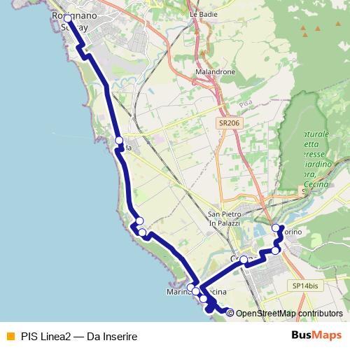 PIS Linea2 bus Line Map