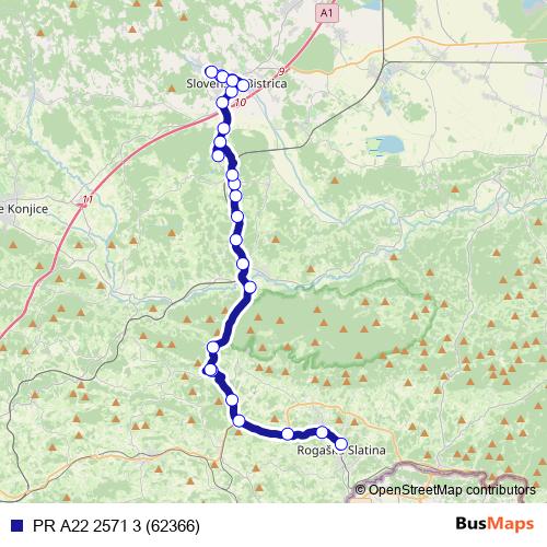 PR A22 2571 3 (62366) bus Line Map