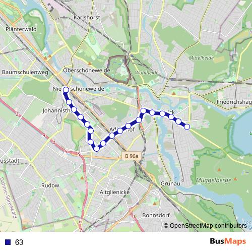 63 tram Line Map