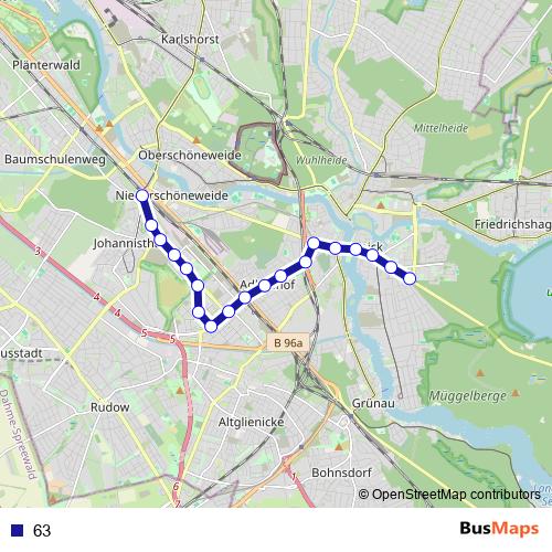 63 tram Line Map