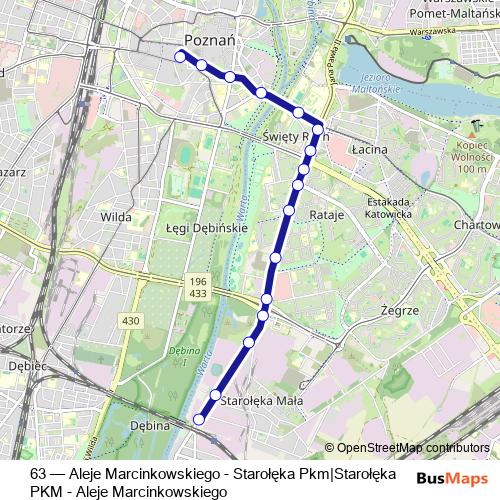 63 tram Line Map