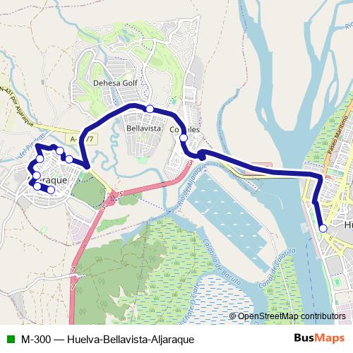 M-300 bus Line Map