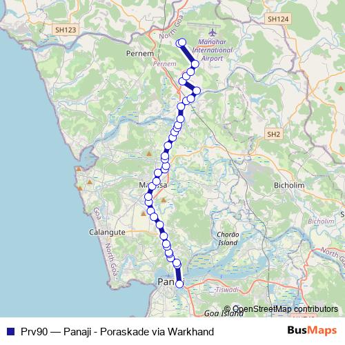 Prv90 bus Line Map