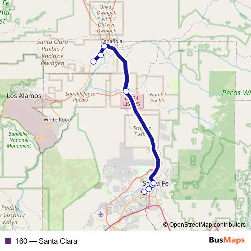 160 bus Line Map