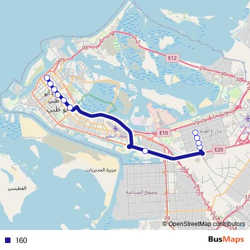 160 bus Line Map