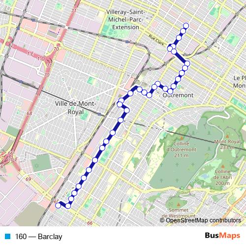 160 bus Line Map