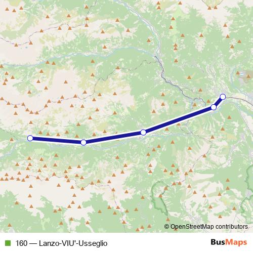 160 bus Line Map