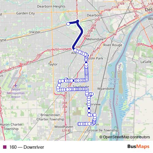 160 bus Line Map