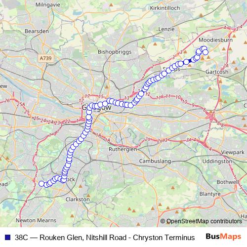 38C bus Line Map