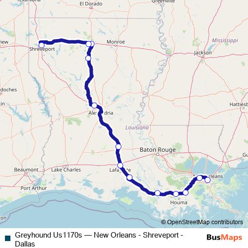 Greyhound Us1170s bus Line Map