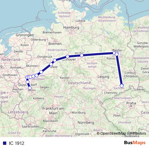 IC 1912 rail Line Map