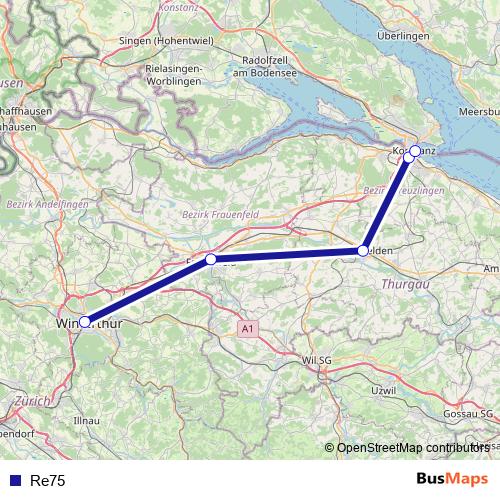 Re75 rail Line Map