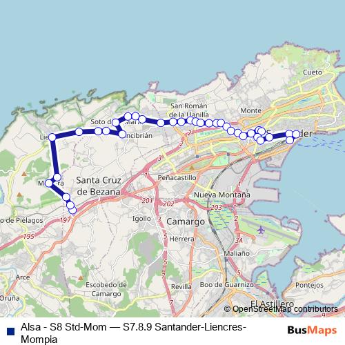 Alsa - S8 Std-Mom bus Line Map