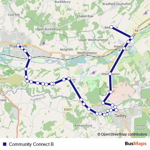 Community Connect B bus Line Map