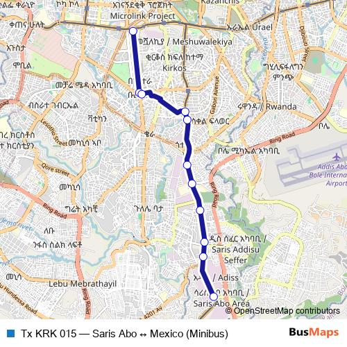 Tx KRK 015 bus Line Map