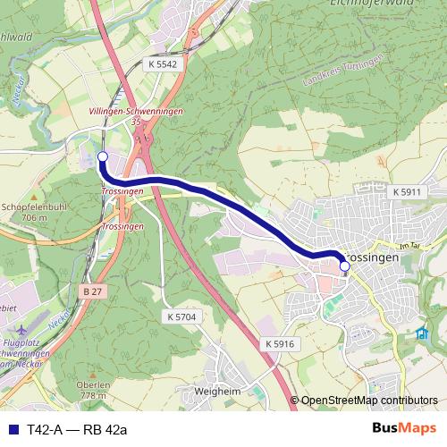 T42-A rail Line Map