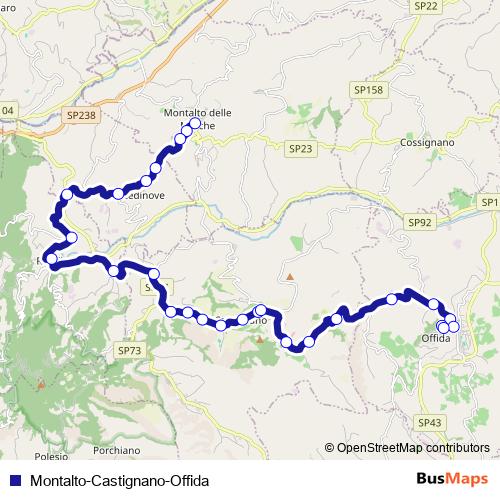 Montalto-Castignano-Offida bus Line Map