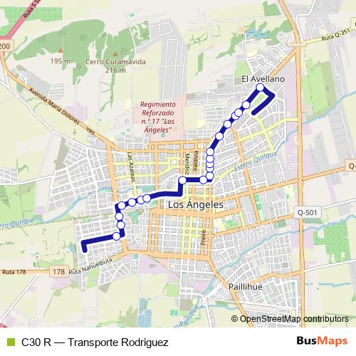 C30 R bus Line Map