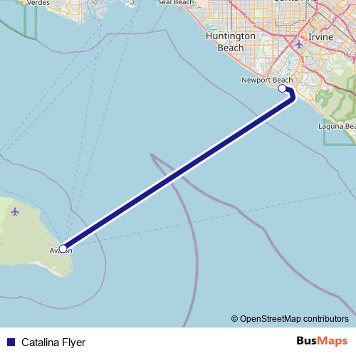 Catalina Flyer ferry Line Map