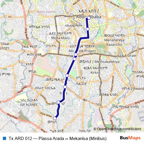 Tx ARD 012 bus Line Map