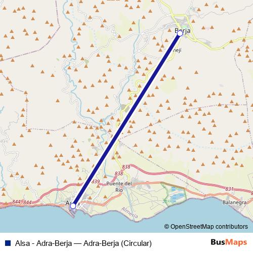 Alsa - Adra-Berja bus Line Map