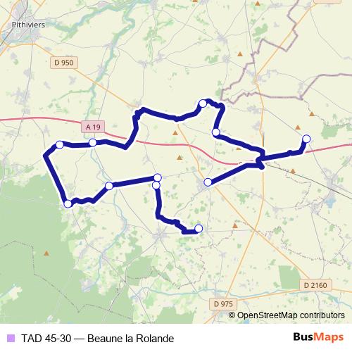 TAD 45-30 bus Line Map