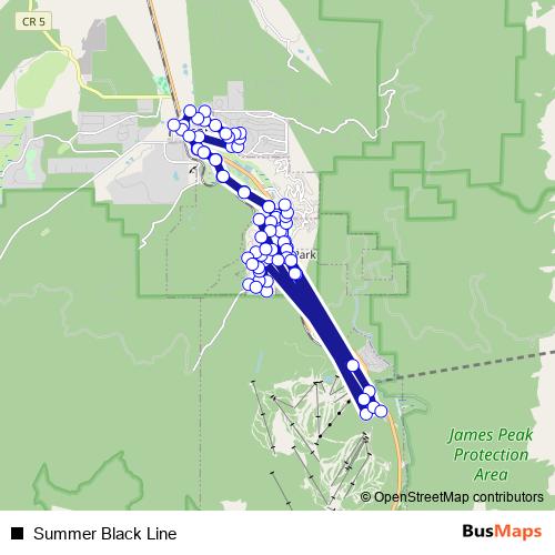 Summer Black Line bus Line Map