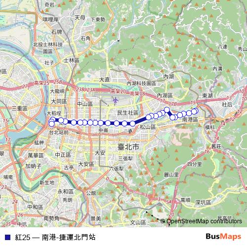 紅25 bus Line Map