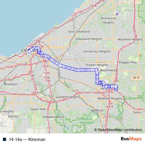 14-14a bus Line Map