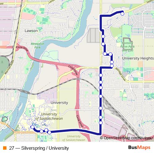 27 bus Line Map