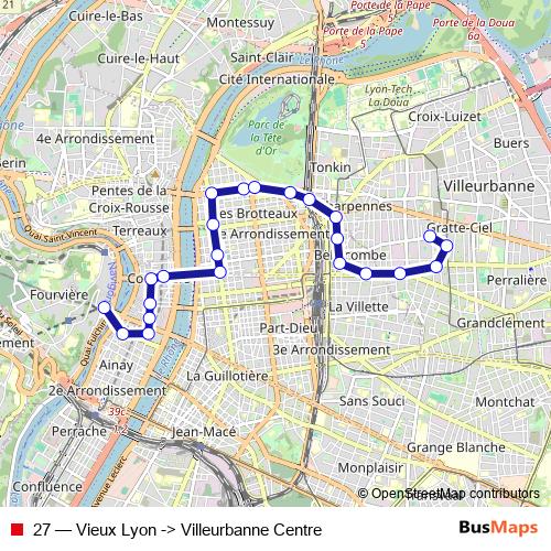 27 bus Line Map