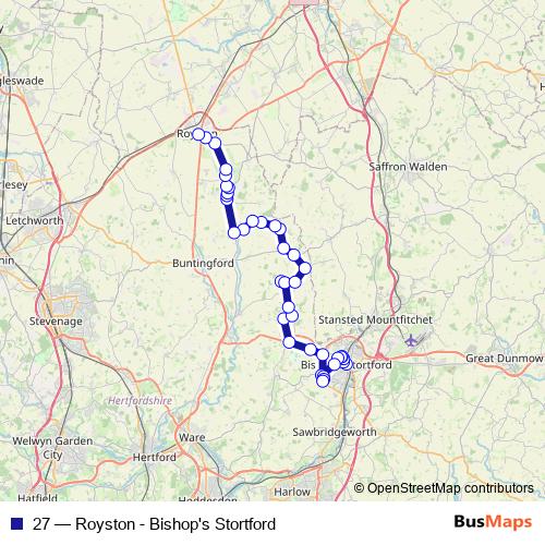 27 bus Line Map