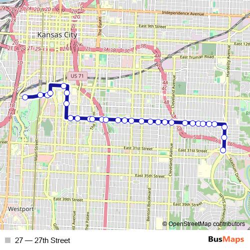 27 bus Line Map