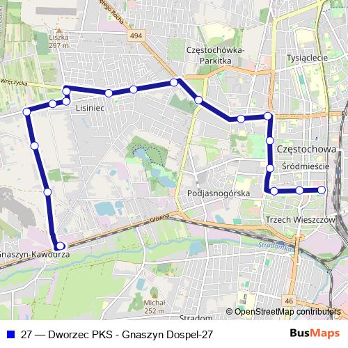 27 bus Line Map