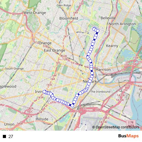 27 bus Line Map