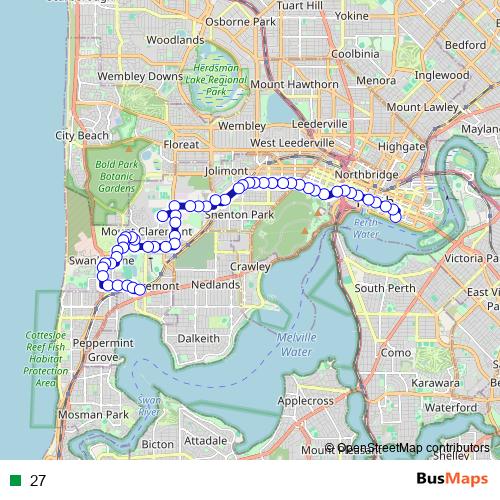 27 bus Line Map