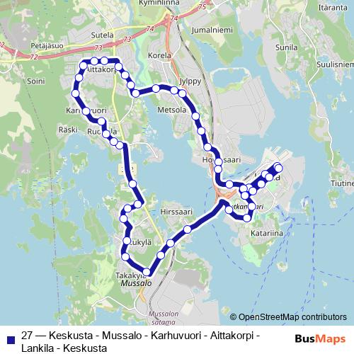 27 bus Line Map