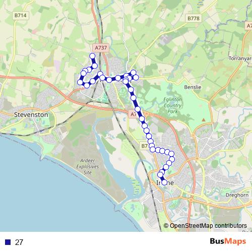 27 bus Line Map
