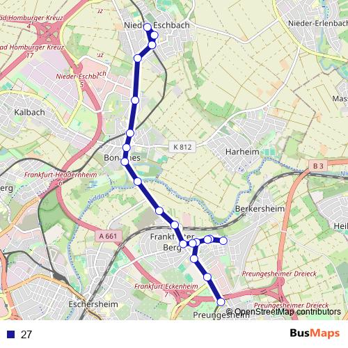 27 bus Line Map