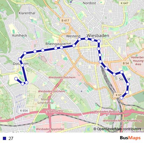27 bus Line Map