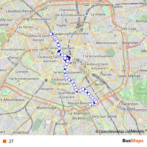 27 bus Line Map