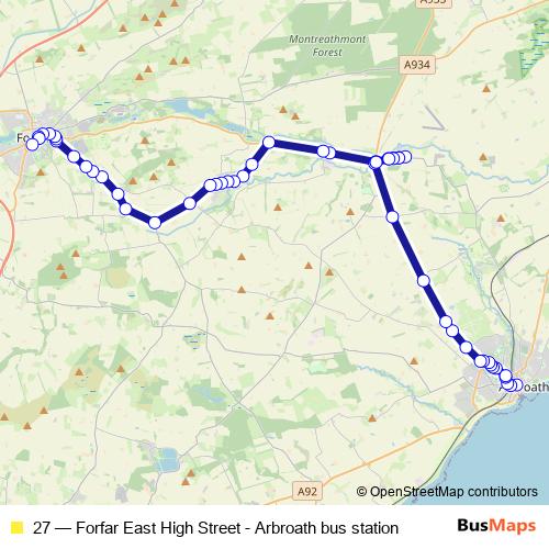27 bus Line Map